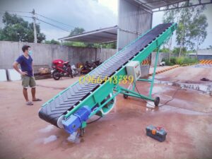 Băng tải cao su mini nâng hạ di động